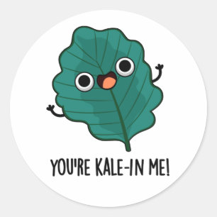 You're Kale-in Me Funny Veggie Kale Pun  Classic Round Sticker