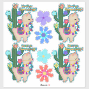 You're Llamazing!   Adorable Llamas and Flowers