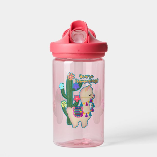 You're Llamazing! Cactus Flowers Cute Water Bottle (Front)
