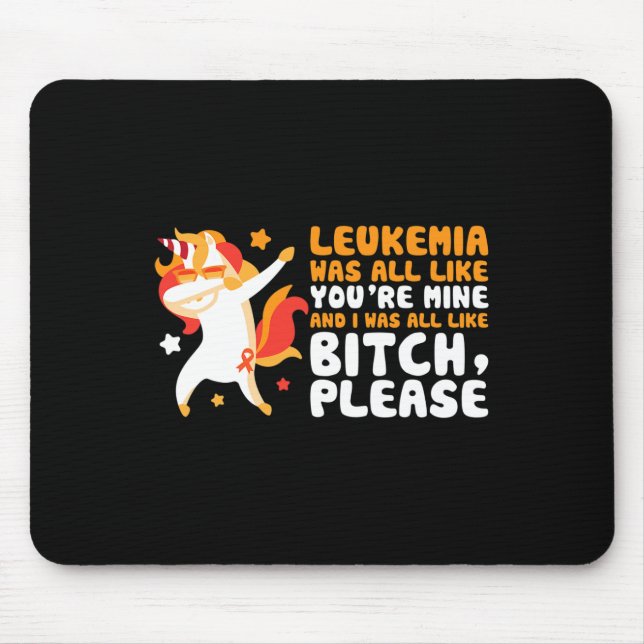 You're Mine Please Unicorn Leukaemia Awareness Gif Mouse Mat (Front)