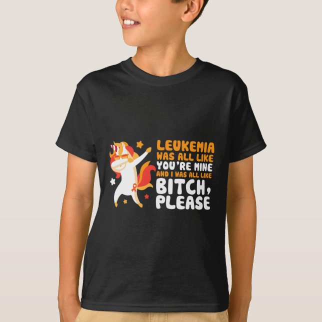 You're Mine Please Unicorn Leukaemia Awareness Gif T-Shirt (Front)