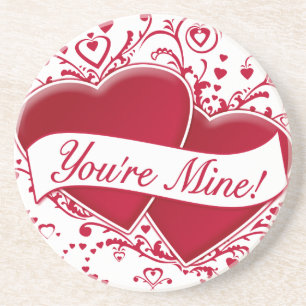 You're Mine! Red Hearts Coaster