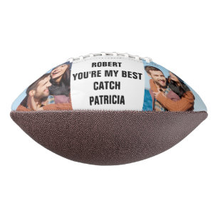You're My Best Catch Custom 2 Photo Couple Names American Football
