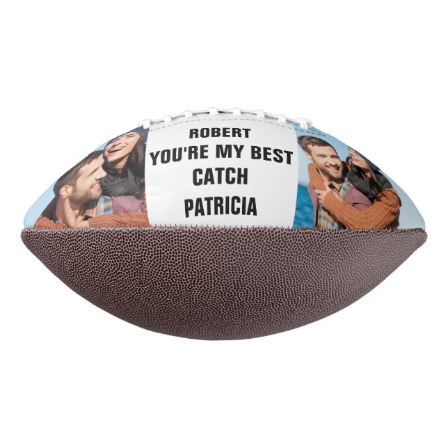You're My Best Catch Custom 2 Photo Couple Names American Football (Rotated 270)