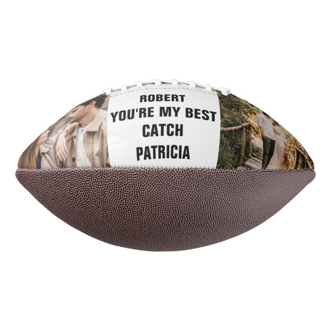 You're My Best Catch Custom 2 Photo Couple Names American Football (Rotated 270)