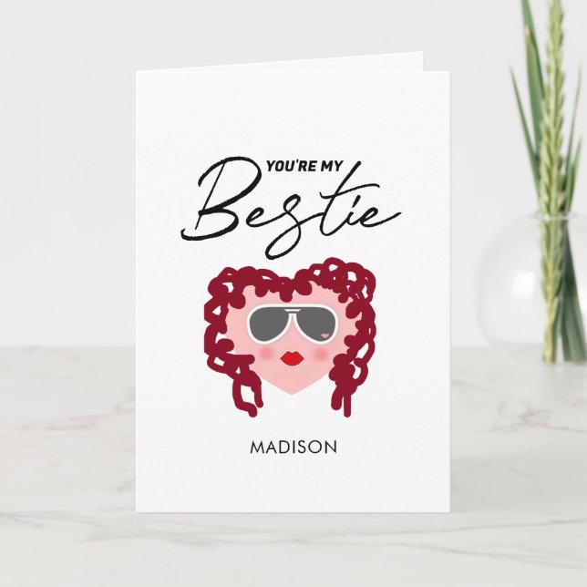 You're My Bestie Funny Friendship Personalised Card (Front)