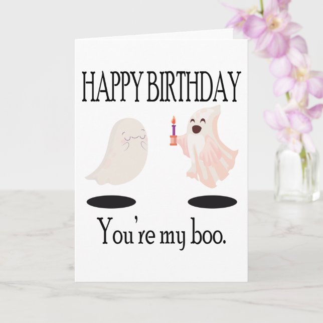 You're My Boo for Him Her I Love You Birthday Card (Orchid)