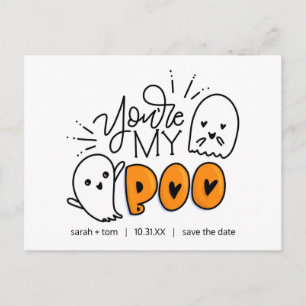 You're My Boo - Halloween Save the Date Announcement Postcard