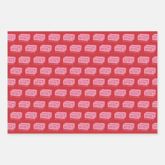 You're My Butter Half - Punny Valentine's Wrapping Wrapping Paper Sheet (Front)