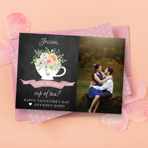 You're My Cup Of Tea Cute Valentine's Day Photo Holiday Card