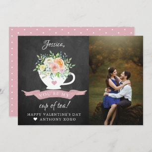 You're My Cup Of Tea Cute Valentine's Day Photo Holiday Card