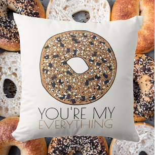 You're My Everything Bagel Breakfast Food Love Cushion