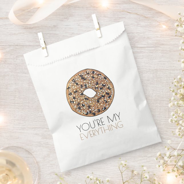 You're My Everything Bagel Breakfast Food Love Favour Bags (Clipped)