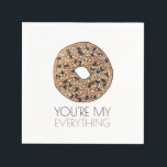 You're My Everything Bagel Breakfast Food Love Napkin<br><div class="desc">Design features an original marker illustration of a delicious everything bagel, topped with poppy seeds, sesame seeds, onion flakes, salt, and lots of garlic. Just like the kind made by your local bakery! This foodie design is also available on other products. Lots of additional food-themed illustrations are also available from...</div>