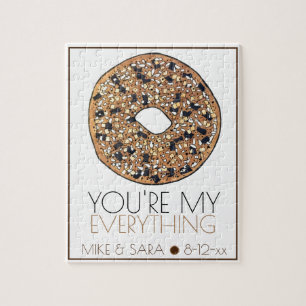 You're My Everything Bagel Foodie Wedding Favor Jigsaw Puzzle