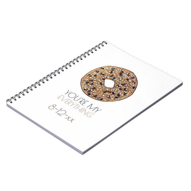 You're My Everything Bagel Foodie Wedding Favour Notebook (Left Side)