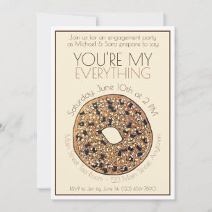 You're My Everything Bagel Wedding Engagement Invitation