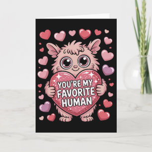 You're My Favourite Human Fluffy Alien Valentine C Card