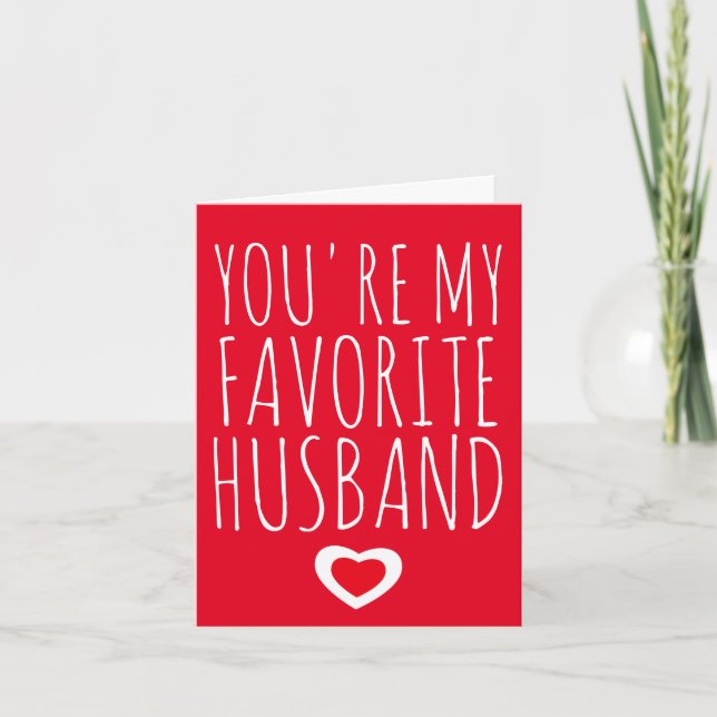 You're My Favourite Husband Funny Valentine's Day  Thank You Card (Front)