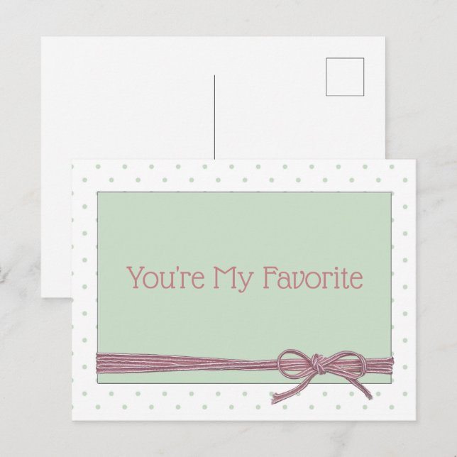 You're My Favourite Tied with a Bow Postcard (Front/Back)