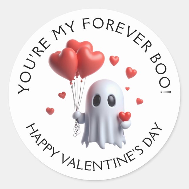 You're My Forever Boo Valentine's Love Classic Round Sticker (Front)