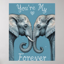 Youre My Forever Romantic Elephant Love Art