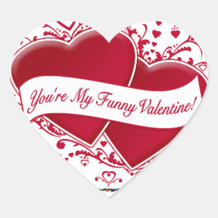 You're My Funny Valentine! Red Hearts Heart Sticker