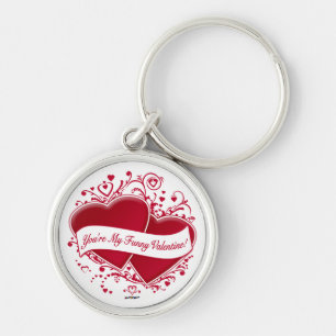 You're My Funny Valentine! Red Hearts Key Ring