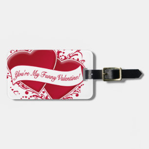 You're My Funny Valentine! Red Hearts Luggage Tag