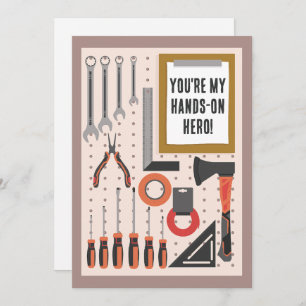 You're my hands-on hero Dad Father's Day Tools  Holiday Card