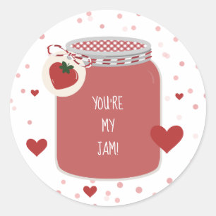 You're My Jam Jar Kids Classroom Valentine Classic Round Sticker
