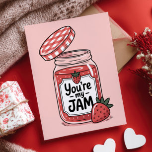 You're My Jam Pun Cute& Funny Valentine's Day Postcard