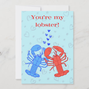You're My Lobster Editable Anniversary Holiday Card
