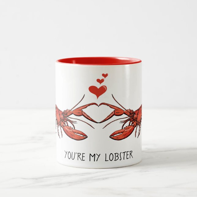 You're My Lobster Love Romance VDay Red Mug (Center)