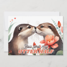 You're My Otter Half Otter Kissing Valentine