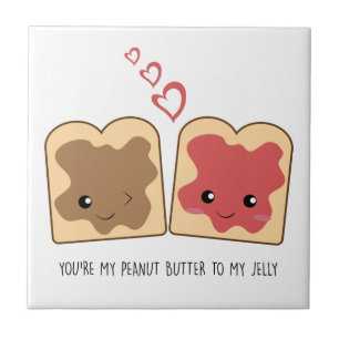 You're my Peanut Butter to my Jelly Kawaii Cute Tile