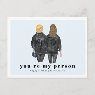 You're My Person   Best Friend Birthday Postcard