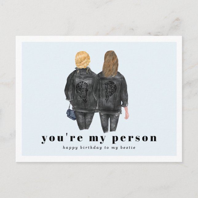 You're My Person | Best Friend Birthday Postcard (Front)