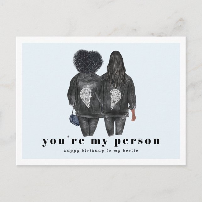 You're My Person | Best Friend Birthday Postcard (Front)