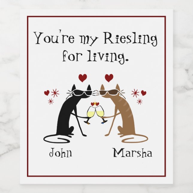 You're My Riesling for Living Wine Label (Single Label)