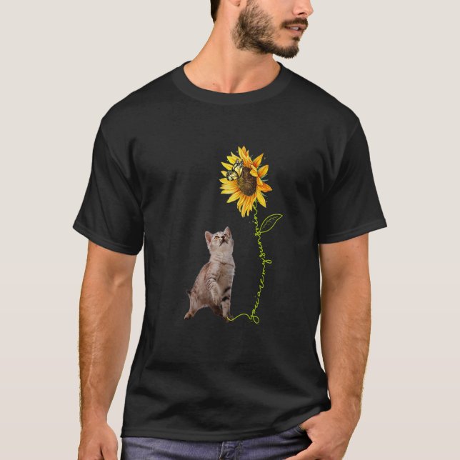 You're My Sunshine Butterfly Grey Baby Cat Reach S T-Shirt (Front)