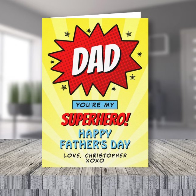You're My Superhero Dad Father's Day Photo Card (Creator Uploaded)