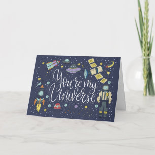 You're My Universe Space Galaxy Holiday Card