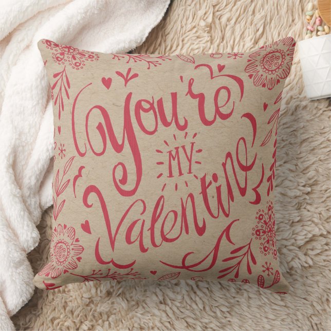 You're my valentine Craft Paper | Throw Pillow (Blanket)