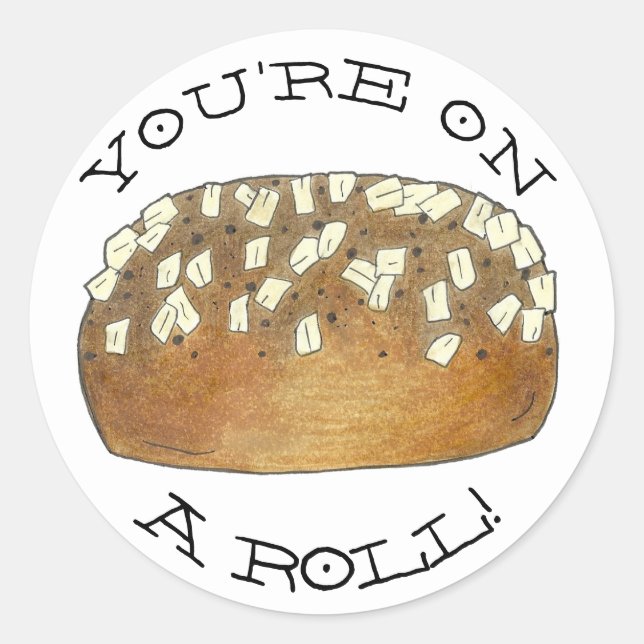 You're On a Roll! Good Work Teacher Homework Classic Round Sticker (Front)