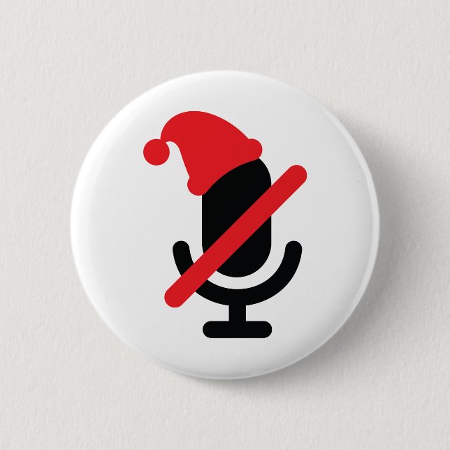 You're on mute. Microphone. Holiday style. 6 Cm Round Badge (Front)