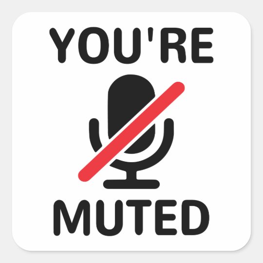 You're on mute, You're muted Square Sticker Zazzle.co.uk