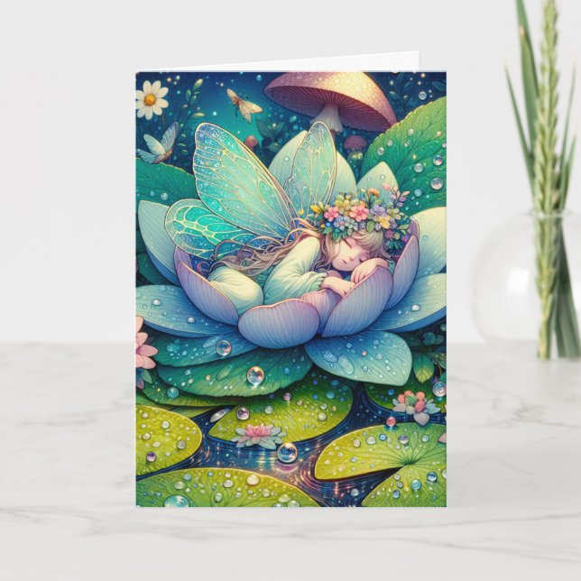You're on my Mind | Fairy Sleeping on a Flower Card (Front)