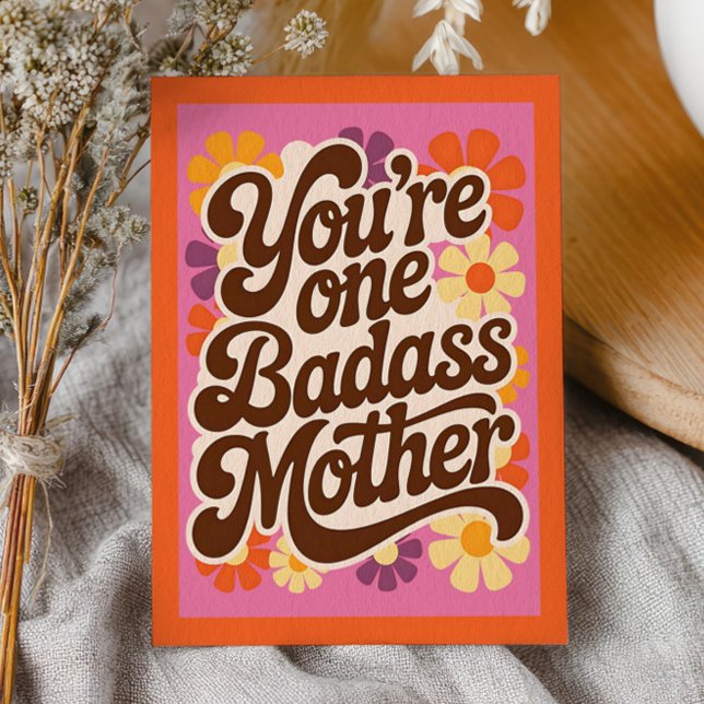 You're One Badass Mother Funny Retro Mother's Day  Postcard (Creator Uploaded)