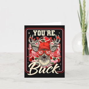 You're One Cool Buck Camouflage Valentine's Day Hu Card